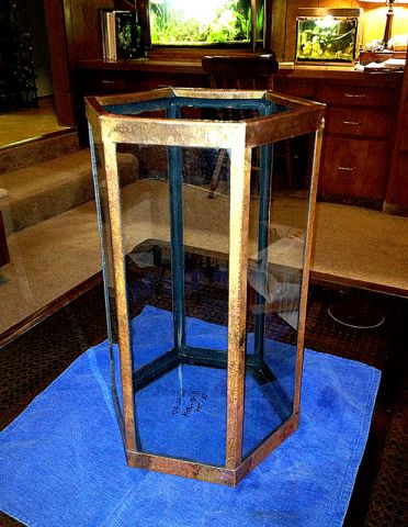 Scrap copper 4 gallon hexagonal tank